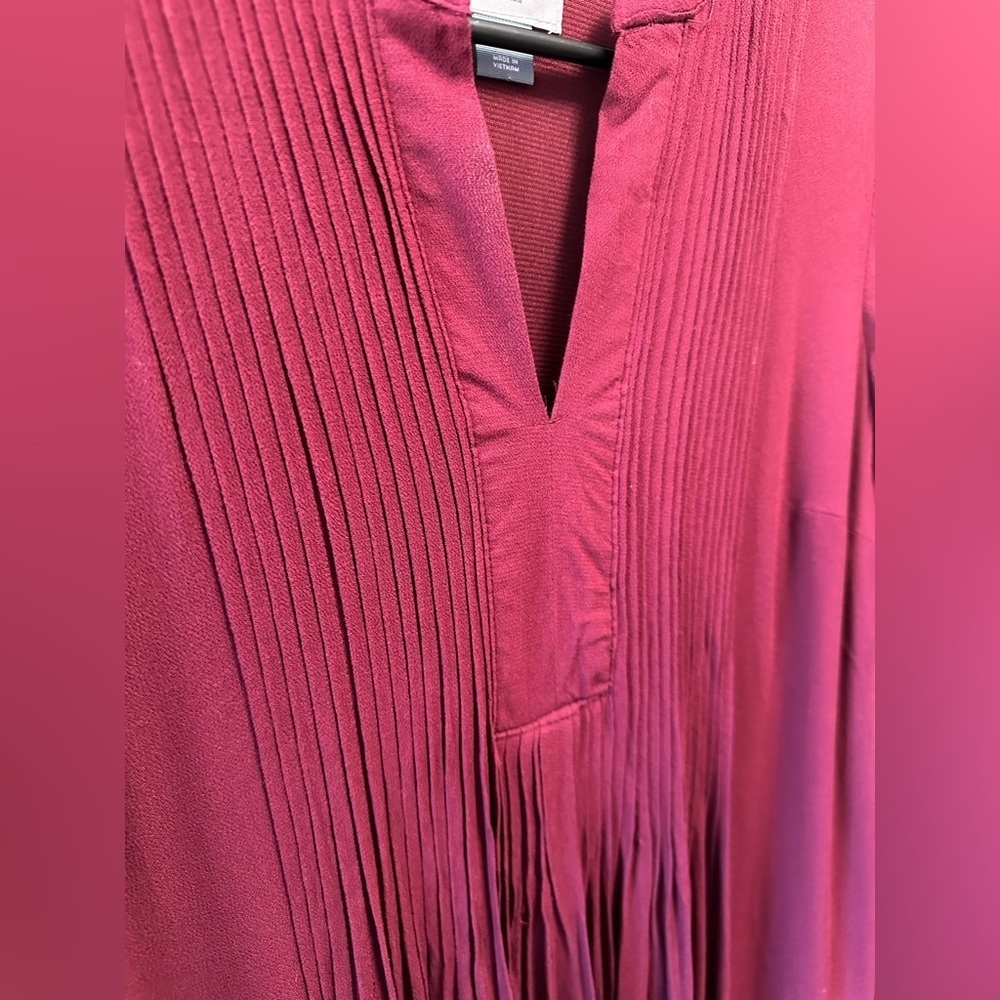 NWT pleated burgundy tunic dress - Picture 3 of 3